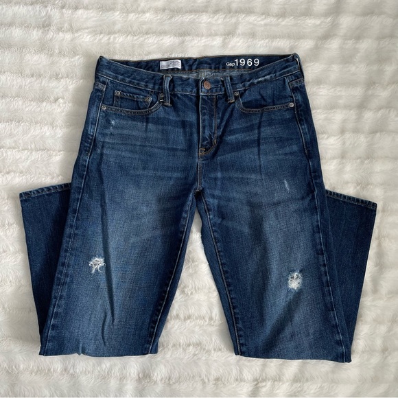 GAP Sexy Boyfriend Light Distress Jeans Size 28/6 - Picture 1 of 12